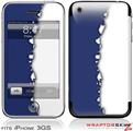 iPhone 3GS Decal Style Skin - Ripped Colors Blue White