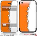 iPhone 3GS Decal Style Skin - Ripped Colors Orange White