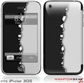 iPhone 3GS Decal Style Skin - Ripped Colors Black Gray