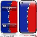 iPhone 3GS Decal Style Skin - Ripped Colors Blue Red