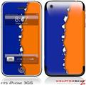 iPhone 3GS Decal Style Skin - Ripped Colors Blue Orange