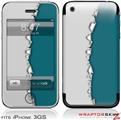 iPhone 3GS Decal Style Skin - Ripped Colors Gray Seafoam Green