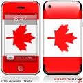 iPhone 3GS Decal Style Skin - Canadian Canada Flag