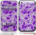 iPhone 3GS Decal Style Skin - Scattered Skulls Purple
