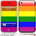 iPhone 3GS Decal Style Skin - Rainbow Stripes