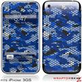 iPhone 3GS Decal Style Skin - HEX Mesh Camo 01 Blue Bright