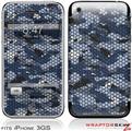 iPhone 3GS Decal Style Skin - HEX Mesh Camo 01 Blue