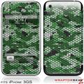 iPhone 3GS Decal Style Skin - HEX Mesh Camo 01 Green