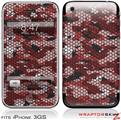 iPhone 3GS Decal Style Skin - HEX Mesh Camo 01 Red
