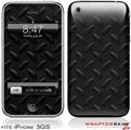 iPhone 3GS Decal Style Skin - Diamond Plate Metal 02 Black
