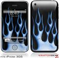 iPhone 3GS Decal Style Skin - Metal Flames Blue