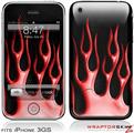 iPhone 3GS Decal Style Skin - Metal Flames Red