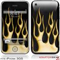 iPhone 3GS Decal Style Skin - Metal Flames Yellow