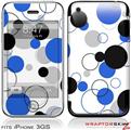iPhone 3GS Decal Style Skin - Lots of Dots Blue on White