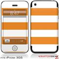 iPhone 3GS Decal Style Skin - Kearas Psycho Stripes Orange and White