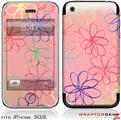 iPhone 3GS Decal Style Skin - Kearas Flowers on Pink