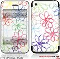 iPhone 3GS Decal Style Skin - Kearas Flowers on White