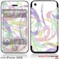 iPhone 3GS Decal Style Skin - Neon Swoosh on White