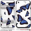 iPhone 3GS Decal Style Skin - Butterflies Blue