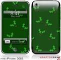 iPhone 3GS Decal Style Skin - Christmas Holly Leaves on Green