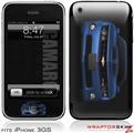 iPhone 3GS Decal Style Skin - 2010 Chevy Camaro Aqua - Black Stripes