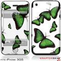 iPhone 3GS Decal Style Skin - Butterflies Green