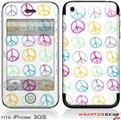 iPhone 3GS Decal Style Skin - Kearas Peace Signs on White