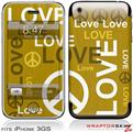 iPhone 3GS Decal Style Skin - Love and Peace Yellow