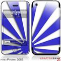 iPhone 3GS Decal Style Skin - Rising Sun Japanese Flag Blue