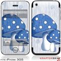 iPhone 3GS Decal Style Skin - Mushrooms Blue