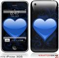 iPhone 3GS Decal Style Skin - Glass Heart Grunge Blue