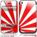 iPhone 3GS Decal Style Skin - Rising Sun Japanese Flag Red