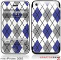iPhone 3GS Decal Style Skin - Argyle Blue and Gray