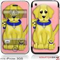 iPhone 3GS Decal Style Skin - Puppy Dogs on Pink