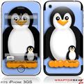 iPhone 3GS Decal Style Skin - Penguins on Blue