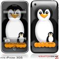 iPhone 3GS Decal Style Skin - Penguins on Black