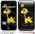 iPhone 3GS Decal Style Skin - Iowa Hawkeyes Herky on Black