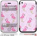 iPhone 3GS Decal Style Skin - Flamingos on Pink
