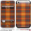 iPhone 3GS Decal Style Skin - Plaid Pumpkin Orange