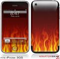 iPhone 3GS Decal Style Skin - Fire on Black