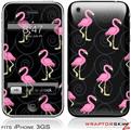 iPhone 3GS Decal Style Skin - Flamingos on Black