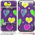 iPhone 3GS Decal Style Skin - Crazy Hearts