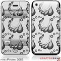 iPhone 3GS Decal Style Skin - Petals Gray