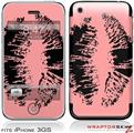 iPhone 3GS Decal Style Skin - Big Kiss Black on Pink