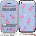 iPhone 3GS Decal Style Skin - Flamingos on Blue