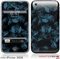 iPhone 3GS Decal Style Skin - Skulls Confetti Blue