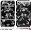iPhone 3GS Decal Style Skin - Skulls Confetti White