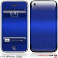 iPhone 3GS Decal Style Skin - Simulated Brushed Metal Blue
