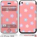 iPhone 3GS Decal Style Skin - Pastel Flowers on Pink