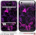 iPhone 3GS Decal Style Skin - Twisted Garden Purple and Hot Pink
